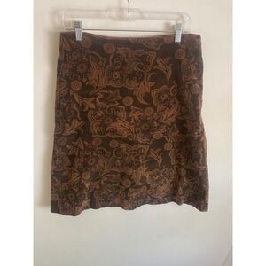 Jethro Brown Paisley Floral Tapestry A-Line Mini Skirt Womens Size Medium M